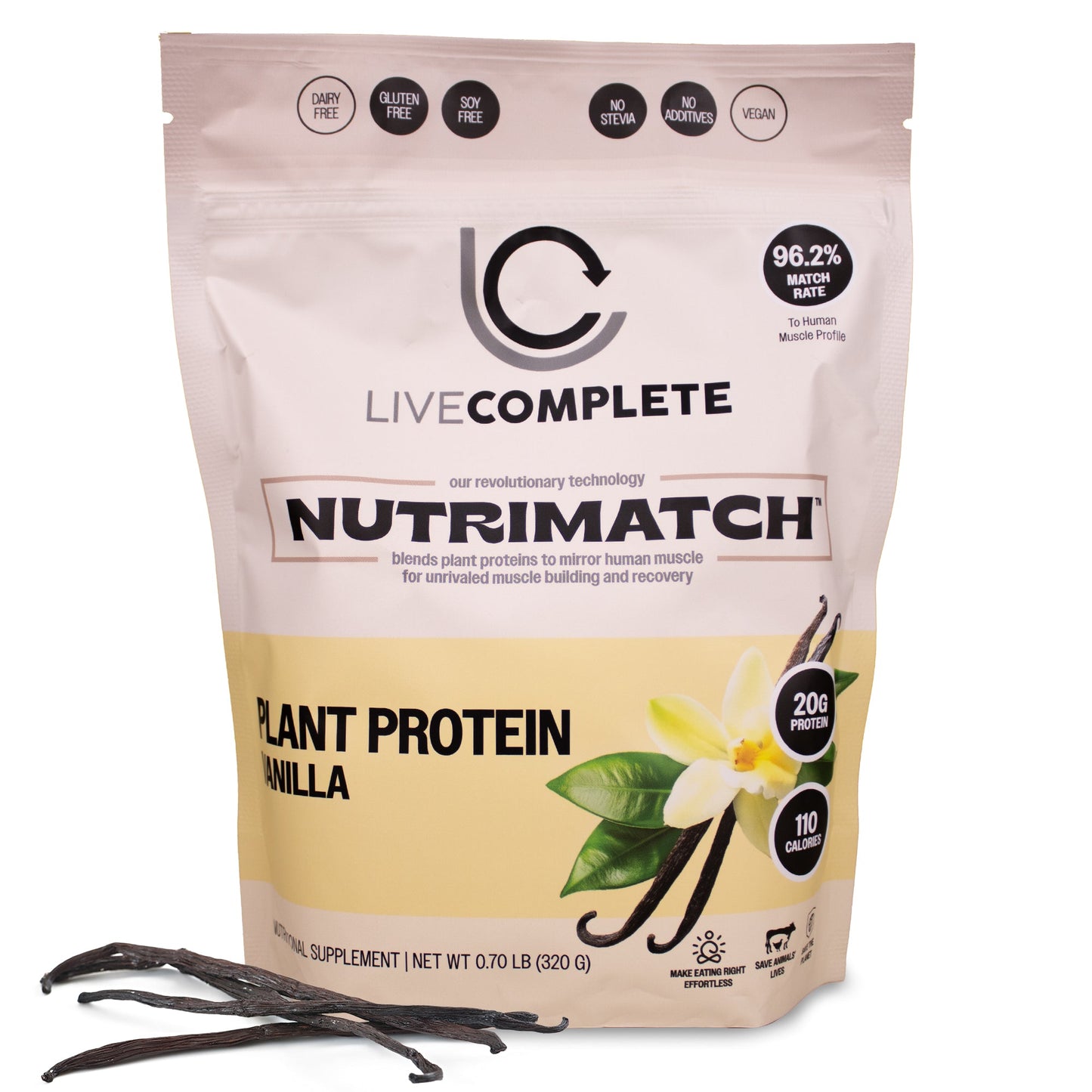 LiveComplete NutriMatch™ Plant Protein Travel Kit | Travel Case + 4-Serving Protein + Mini-Mug