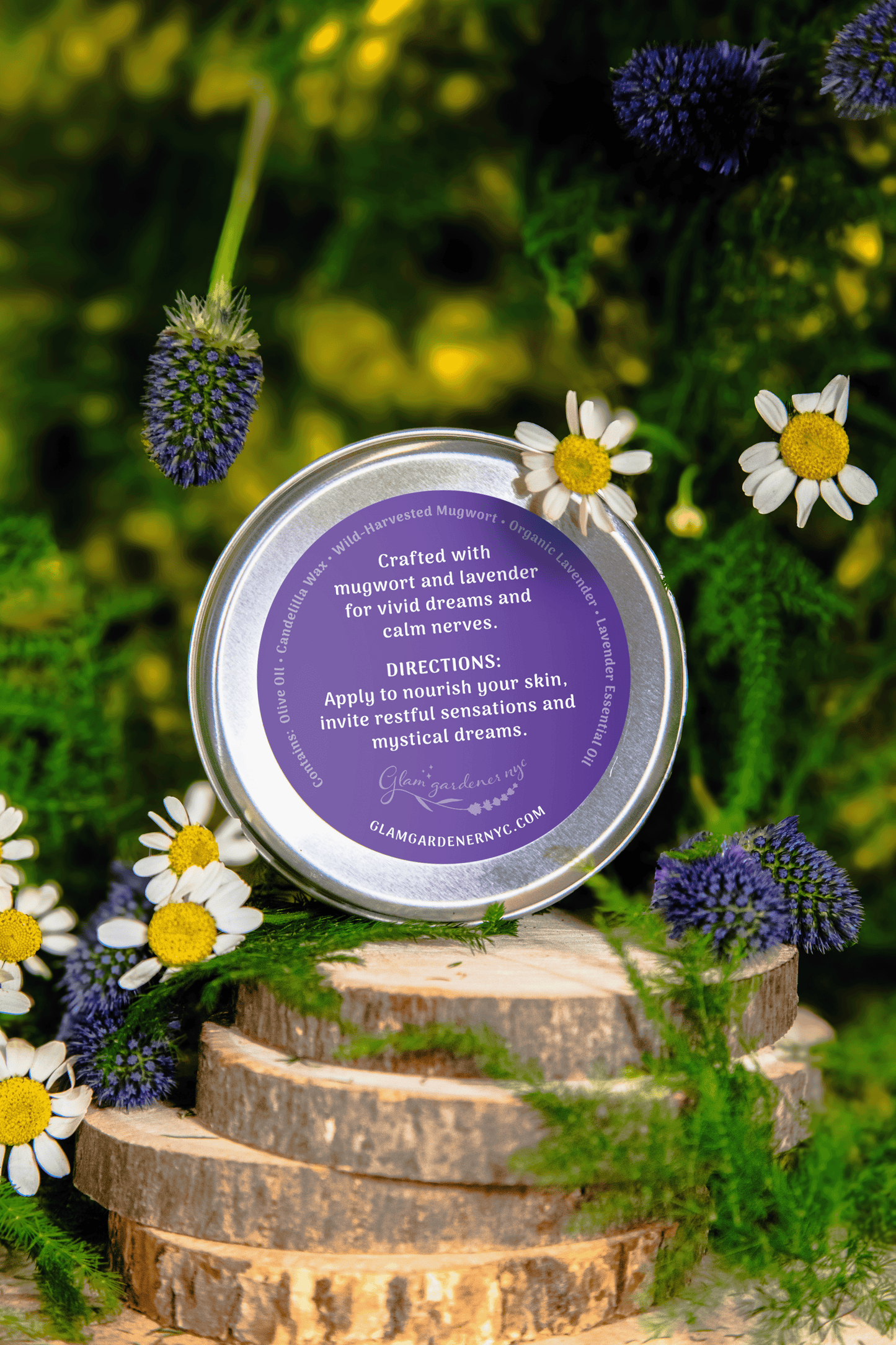 VEGAN MYSTIC DREAMS • Scented salve and healing lotion with organic Lavender, wildcrafted Mugwort & Lavender Essential Oil for soothing sensations and a calming essence