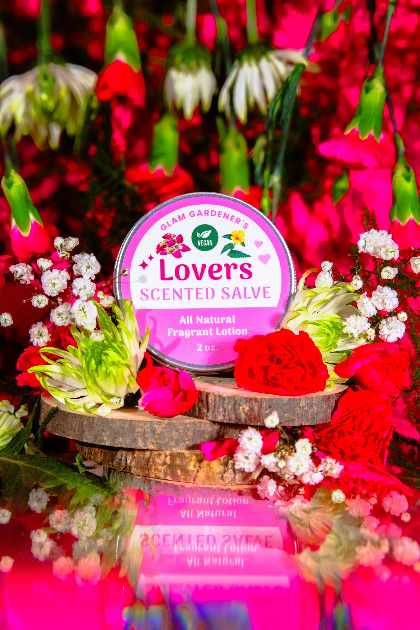 VEGAN LOVERS SALVE • Natural solid perfume and hydrating lotion infused with Rose, Damiana, and Rose absolute oil
