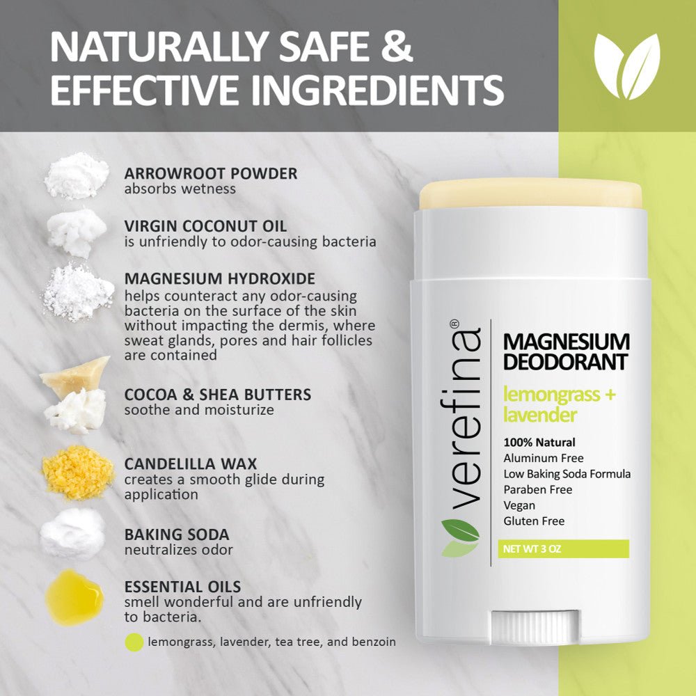 Magnesium Deodorant - Lemongrass + Lavender - Vegan America