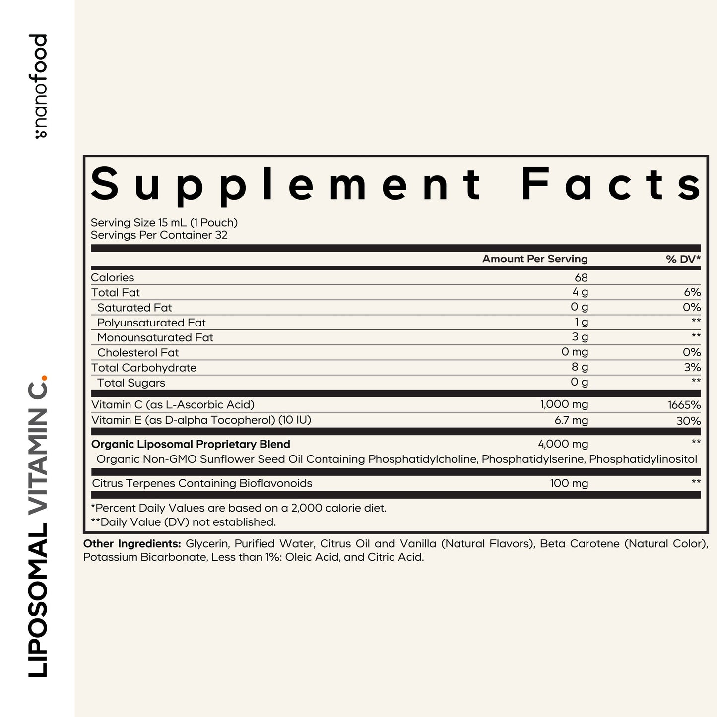 Nanofood Liposomal Liquid Vitamin C Pouch