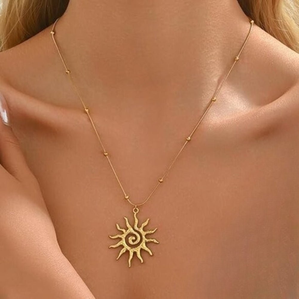 Vortex Sun Pendant Necklace - Vegan America