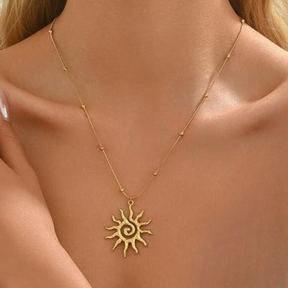 Vortex Sun Pendant Necklace - Vegan America