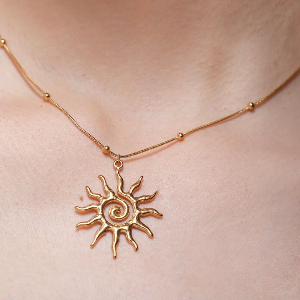 Vortex Sun Pendant Necklace - Vegan America