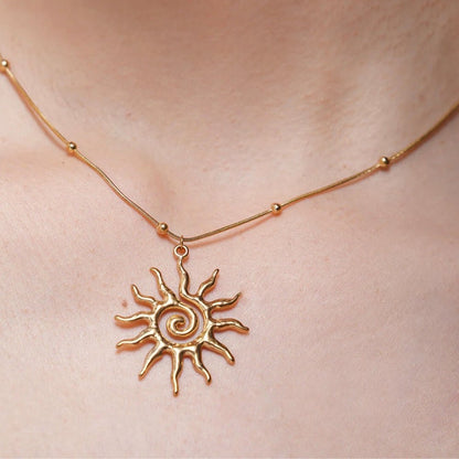 Vortex Sun Pendant Necklace - Vegan America