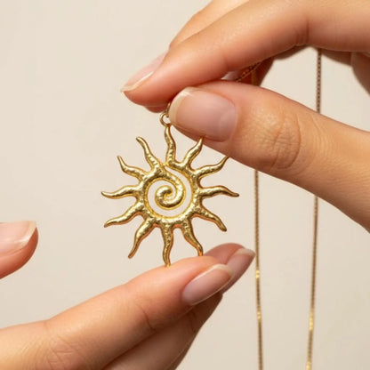 Vortex Sun Pendant Necklace - Vegan America