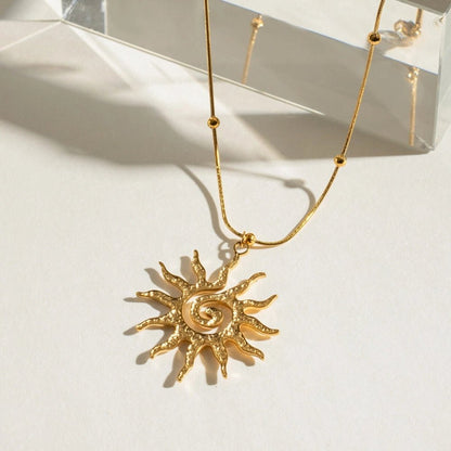 Vortex Sun Pendant Necklace - Vegan America