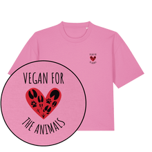 Vegan For The Animals Heart Women's Boxy T-Shirt - Vegan America