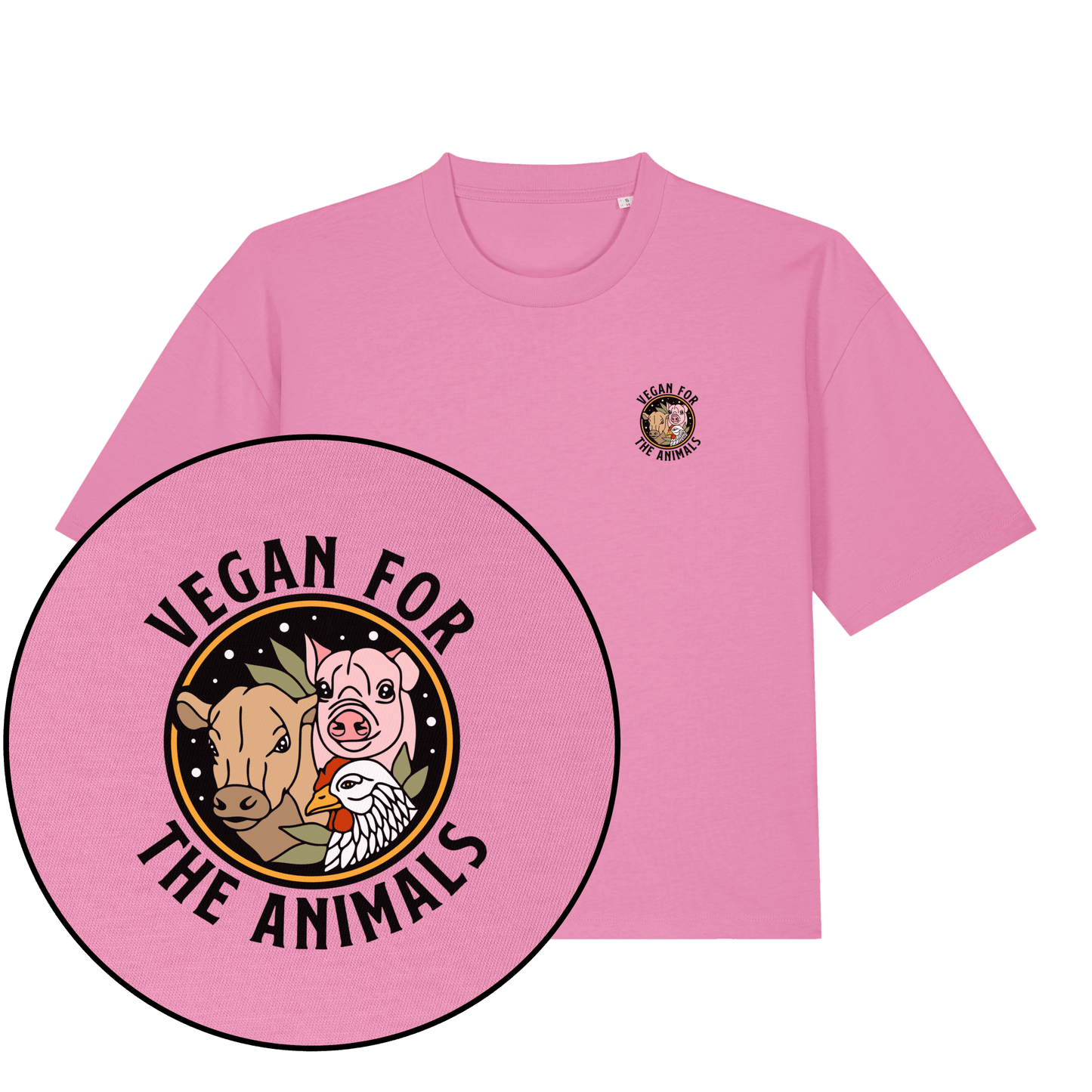 Vegan For The Animals Earthlings Women's Boxy T-Shirt - Vegan America