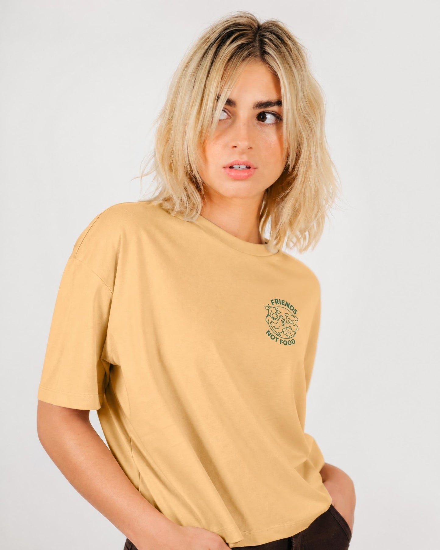 Friends Not Food Women's Boxy T-Shirt - Vegan America
