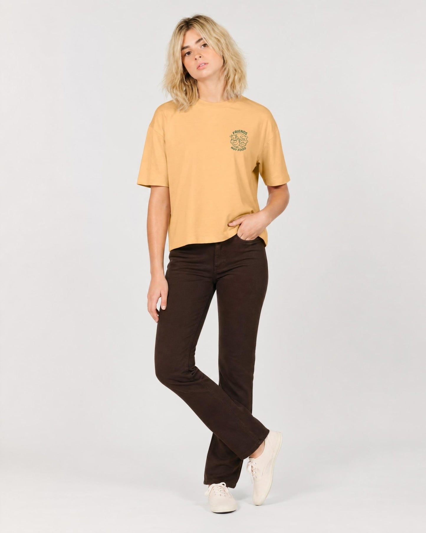 Friends Not Food Women's Boxy T-Shirt - Vegan America