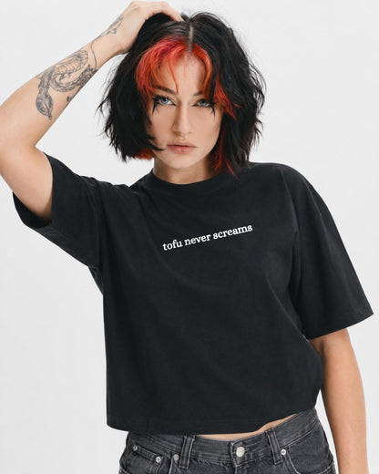 Tofu Never Screams Women's Boxy T-Shirt - Vegan America