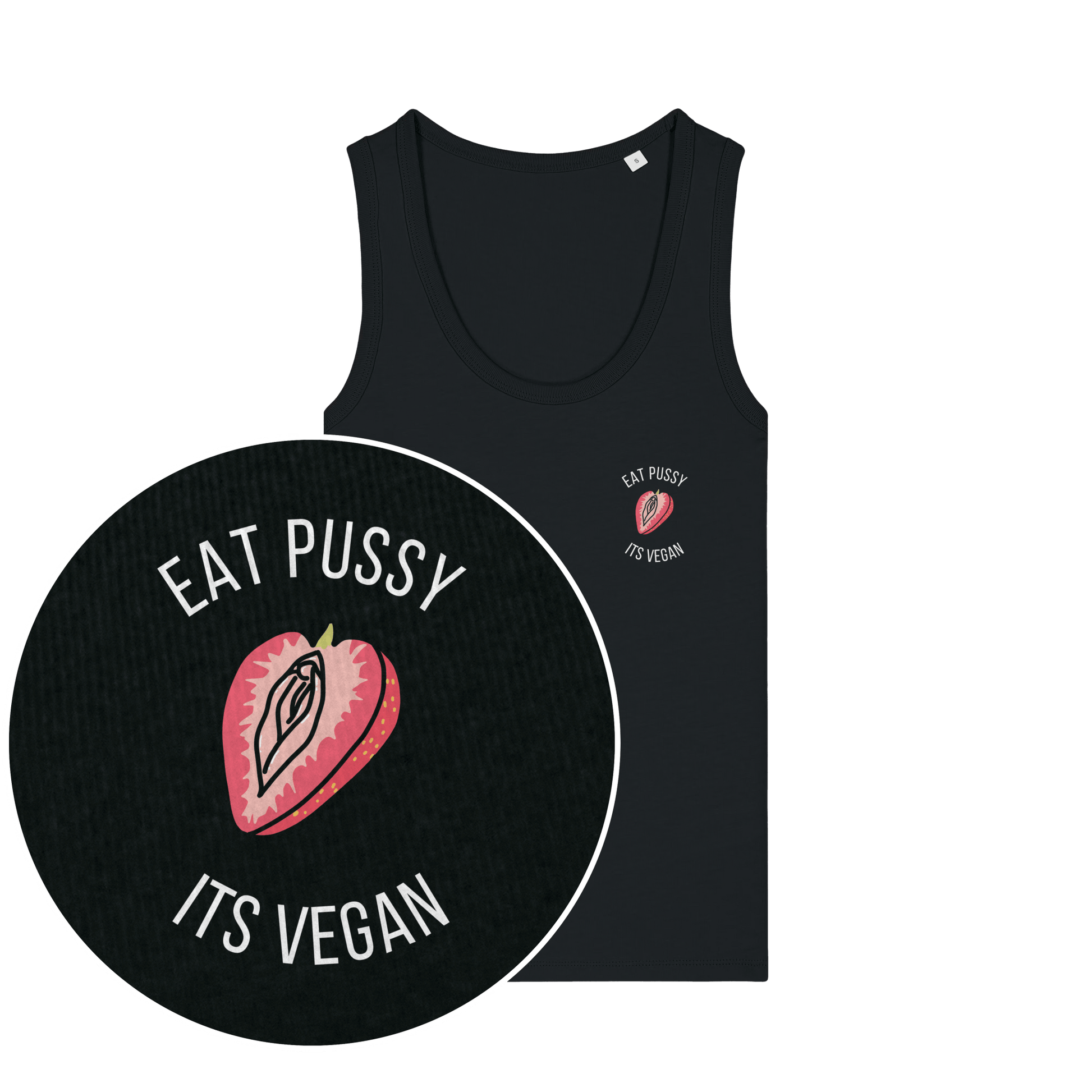 Eat Pussy It's Vegan Strawberry Women's Tank Top - Vegan America