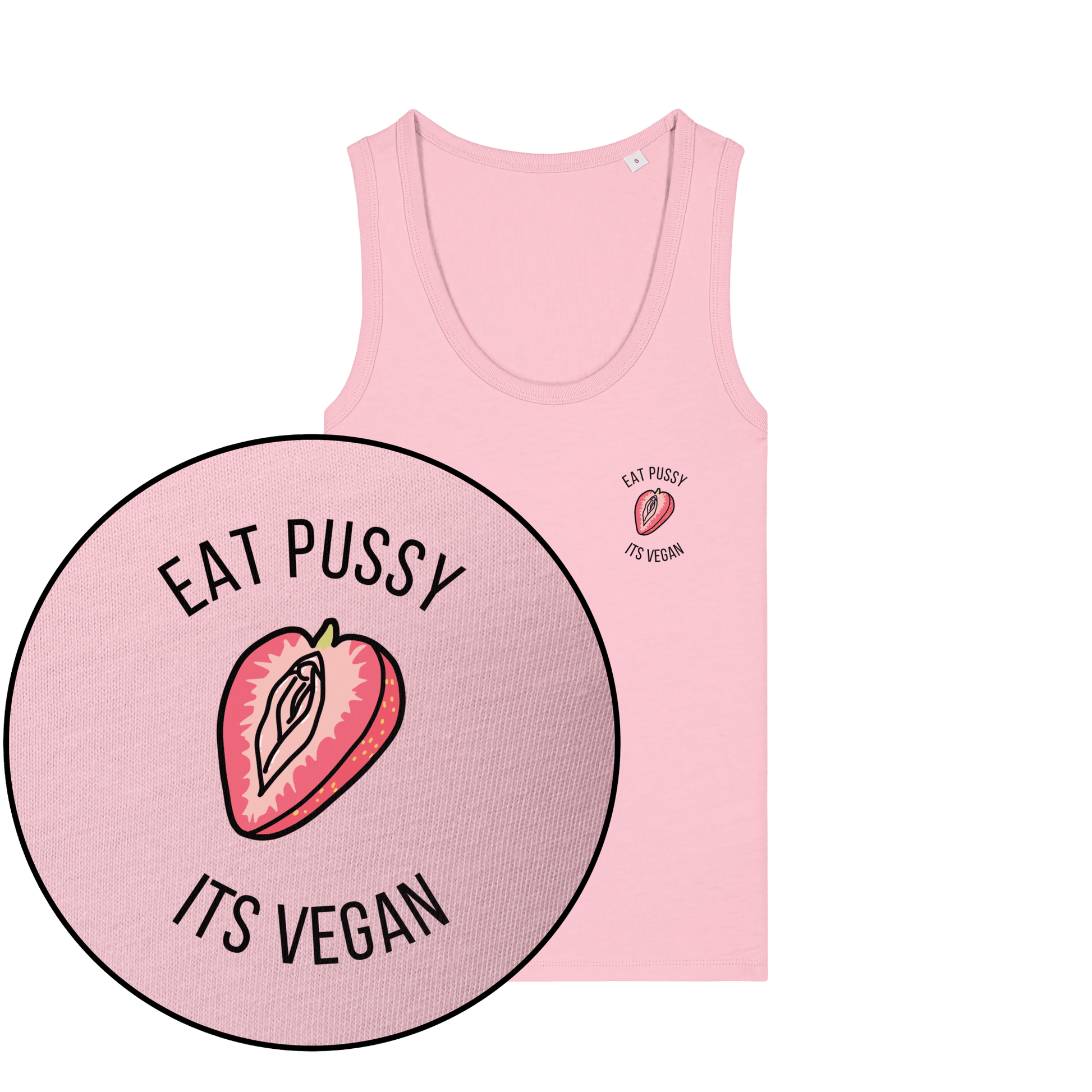 Eat Pussy It's Vegan Strawberry Women's Tank Top - Vegan America