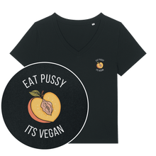 Eat Pussy It's Vegan Women's V Neck T-Shirt - Vegan America