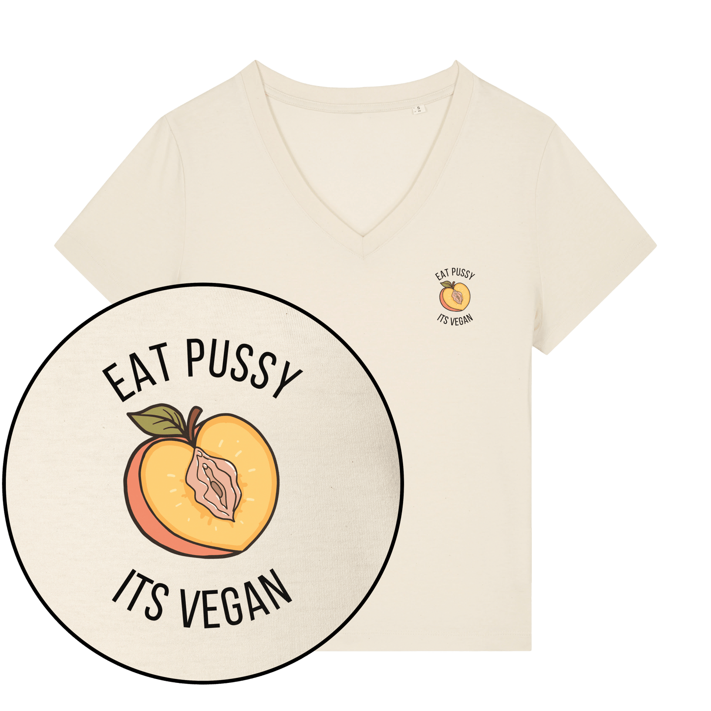 Eat Pussy It's Vegan Women's V Neck T-Shirt - Vegan America