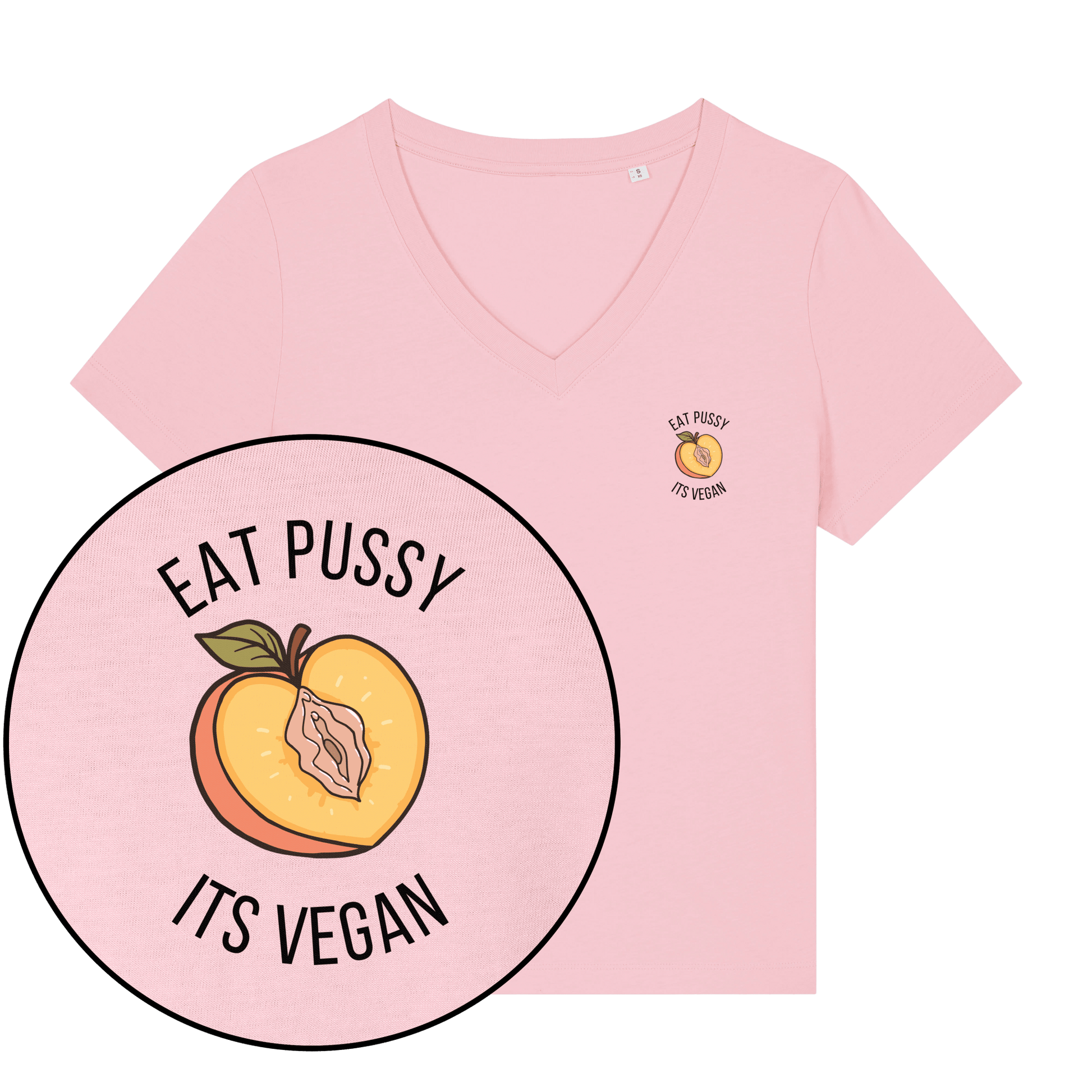 Eat Pussy It's Vegan Women's V Neck T-Shirt - Vegan America