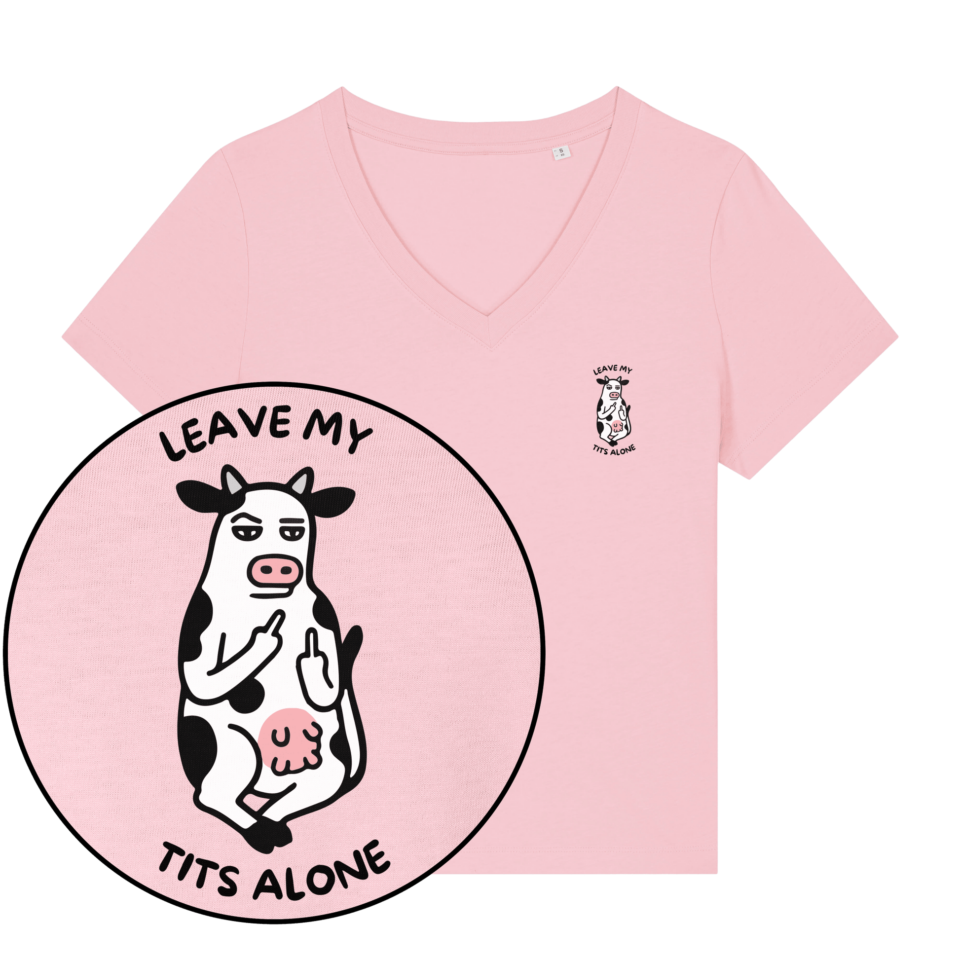 Leave My Tits Alone Women's V Neck T-Shirt - Vegan America