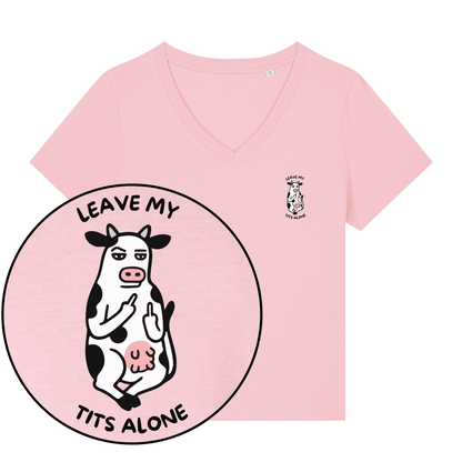 Leave My Tits Alone Women's V Neck T-Shirt - Vegan America