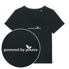Powered By Plants Leaf Women's V Neck T-Shirt - Vegan America