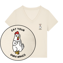 Eat Your Own Wings Women's V Neck T-Shirt - Vegan America