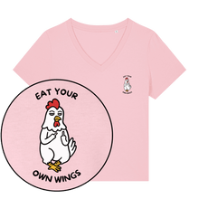 Eat Your Own Wings Women's V Neck T-Shirt - Vegan America