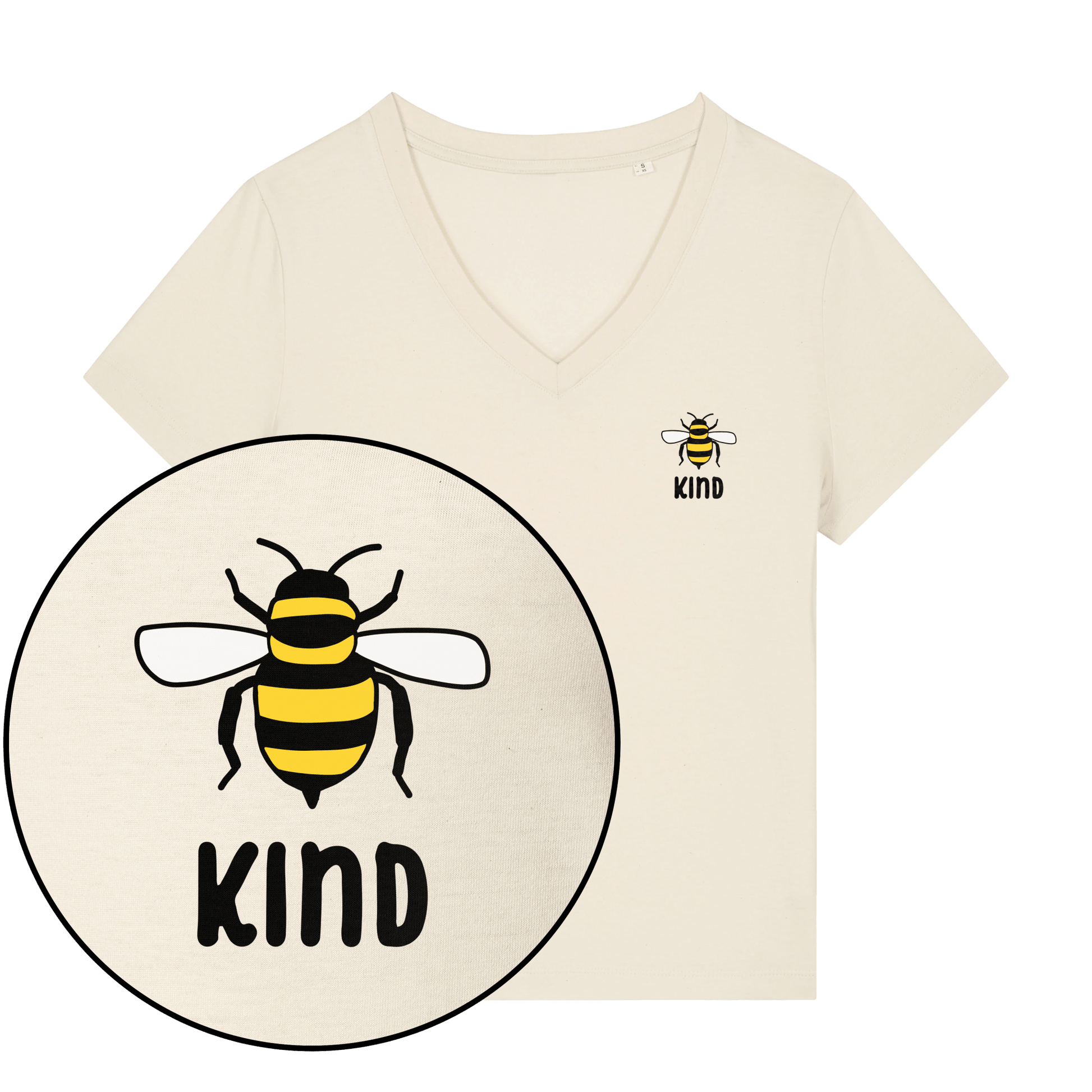 Bee Kind Women's V Neck T-Shirt - Vegan America