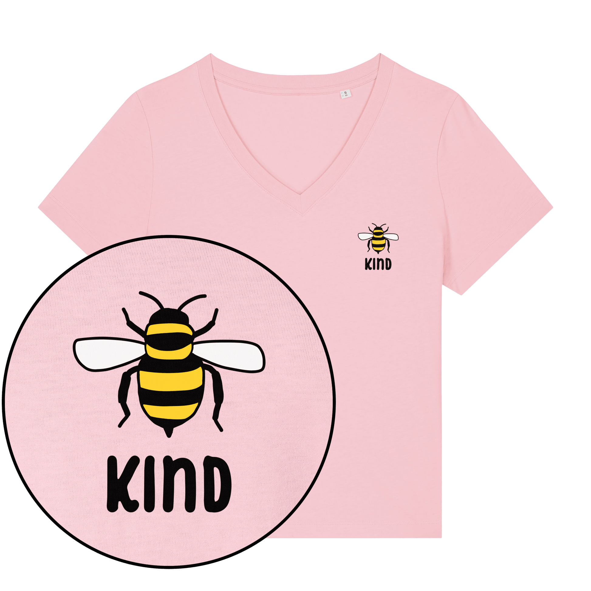 Bee Kind Women's V Neck T-Shirt - Vegan America