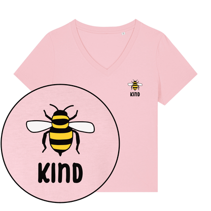 Bee Kind Women's V Neck T-Shirt - Vegan America
