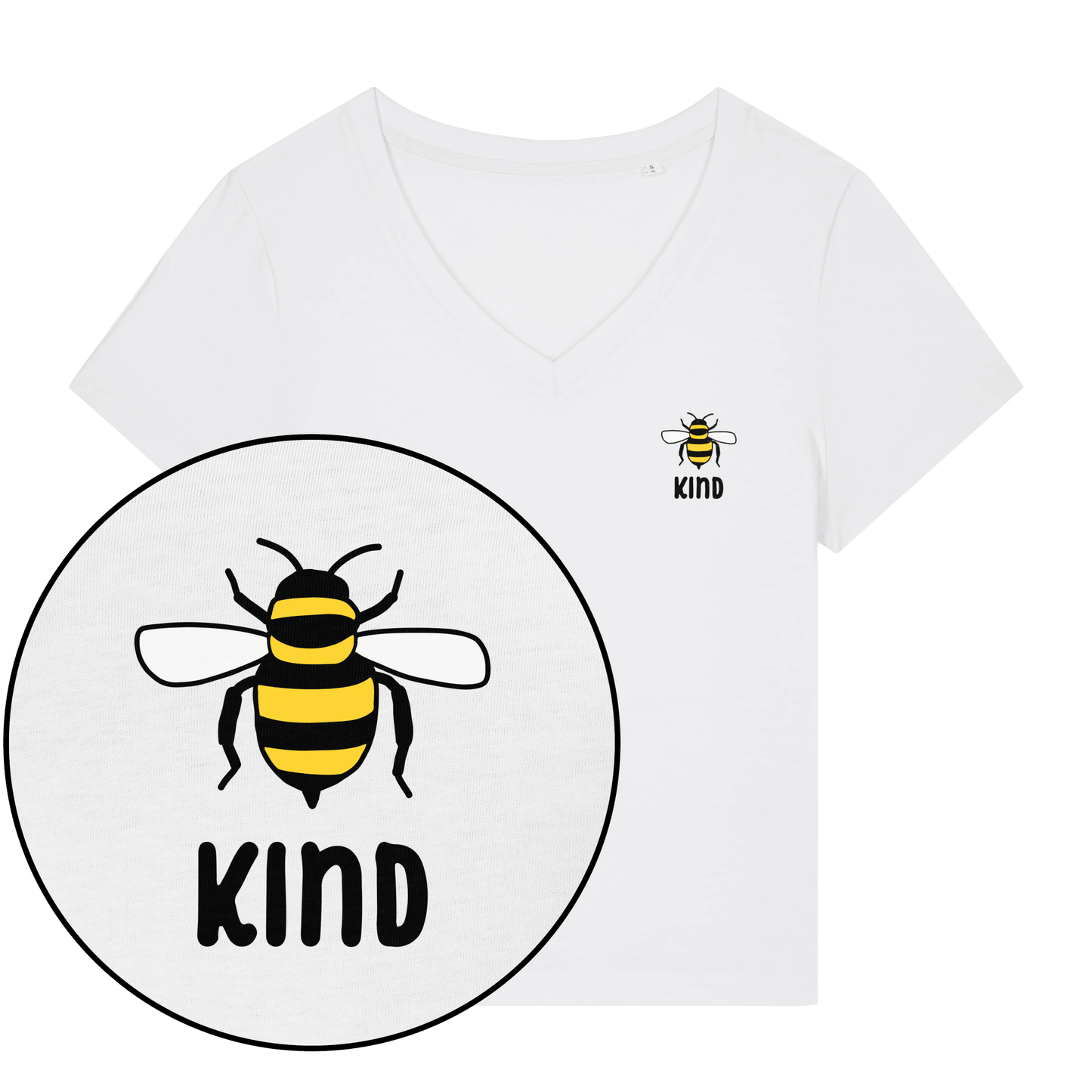 Bee Kind Women's V Neck T-Shirt - Vegan America