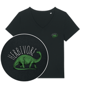 Herbivore Brontosaurus Women's V Neck T-Shirt - Vegan America