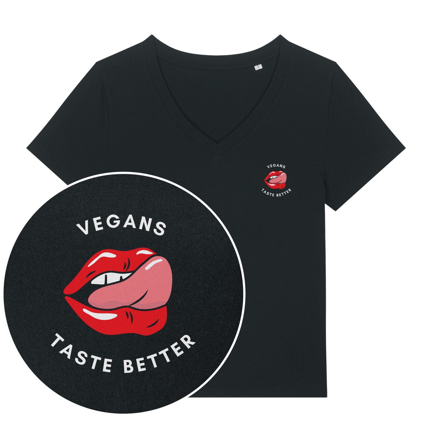 Vegans Taste Better Women's V Neck T-Shirt - Vegan America
