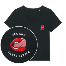 Vegans Taste Better Women's V Neck T-Shirt - Vegan America