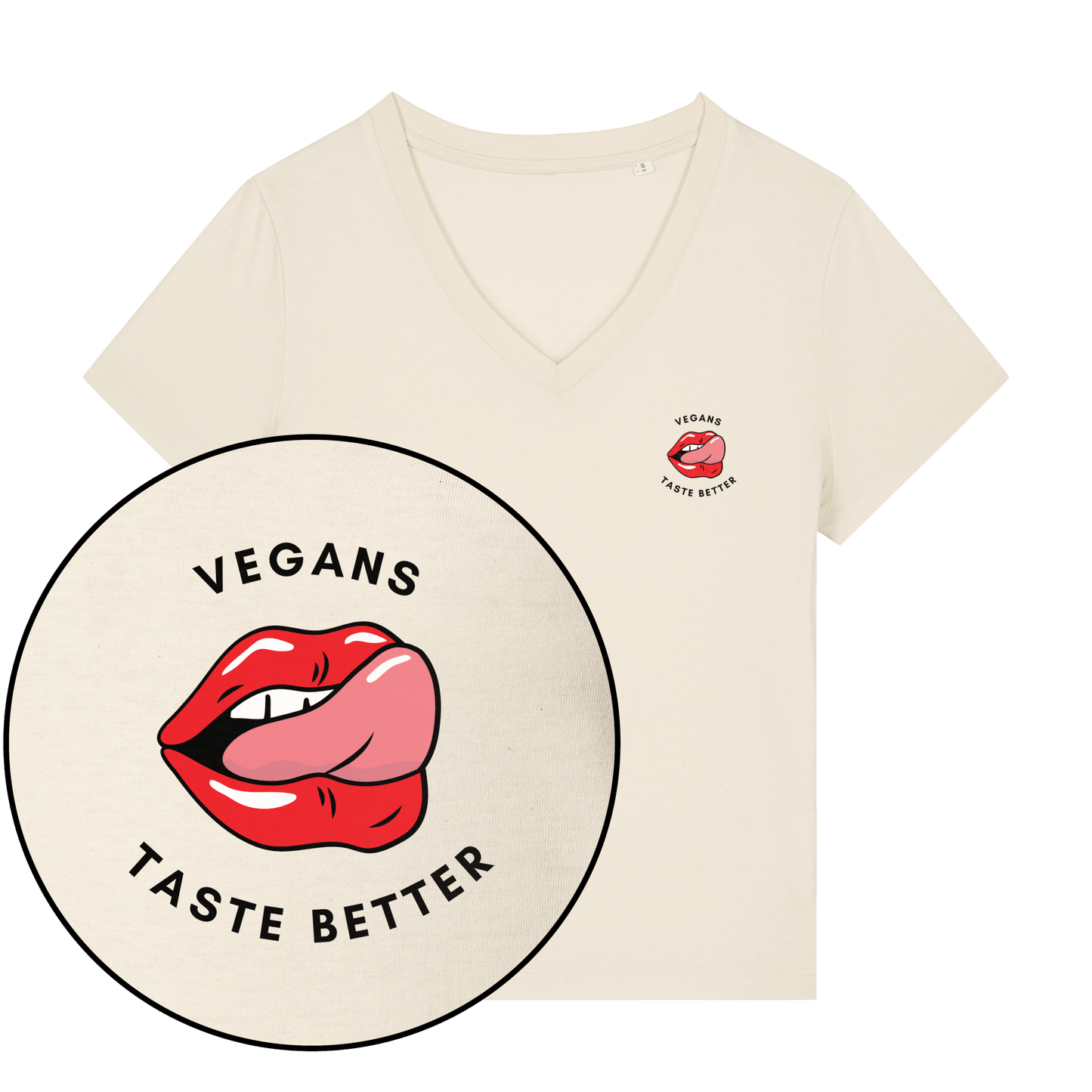 Vegans Taste Better Women's V Neck T-Shirt - Vegan America