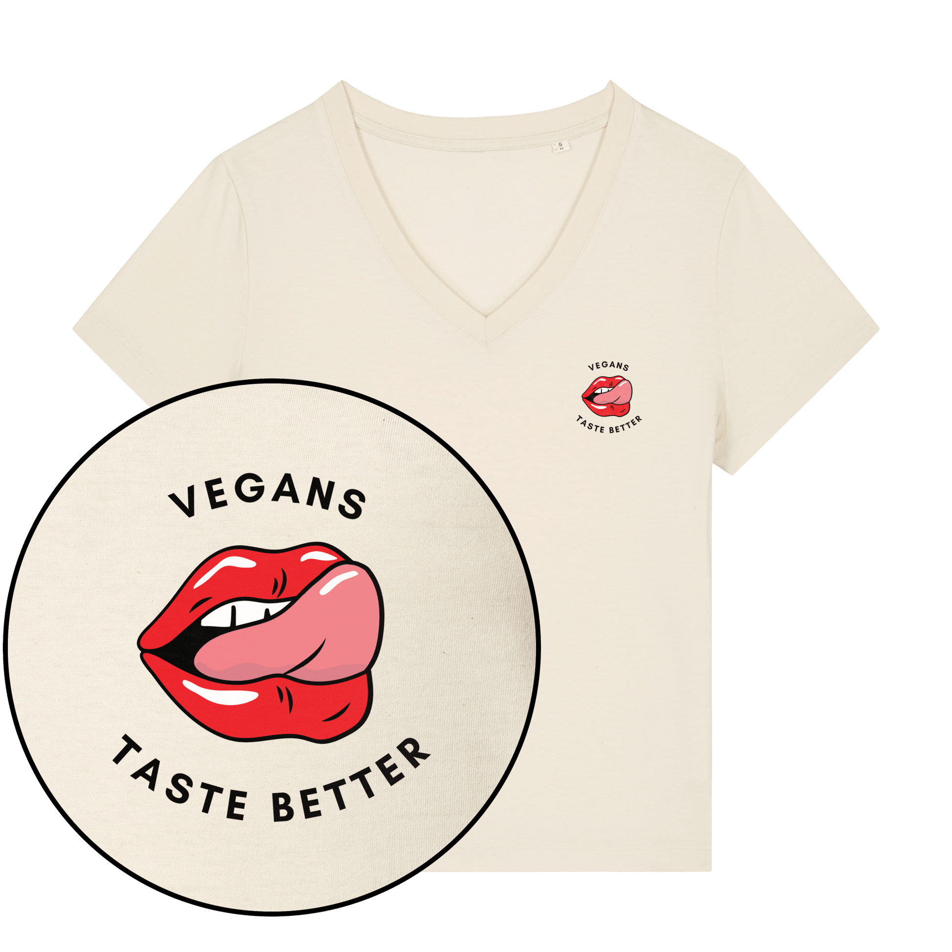 Vegans Taste Better Women's V Neck T-Shirt - Vegan America