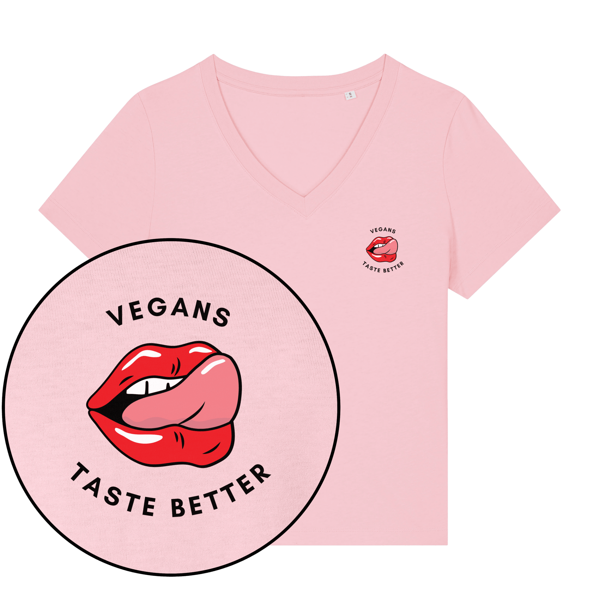 Vegans Taste Better Women's V Neck T-Shirt - Vegan America