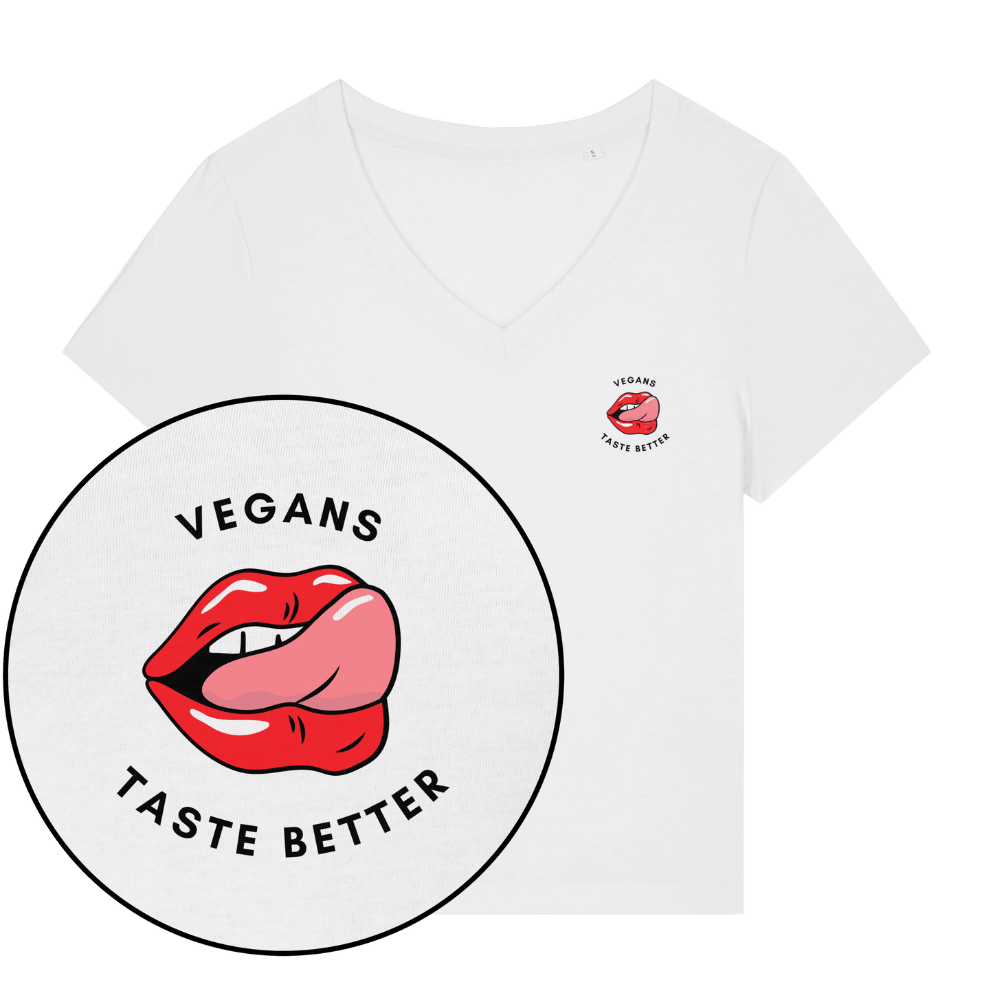 Vegans Taste Better Women's V Neck T-Shirt - Vegan America