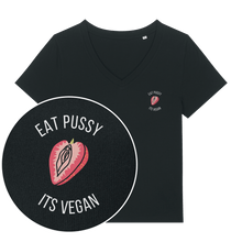 Eat Pussy It's Vegan Women's V Neck T-Shirt - Vegan America