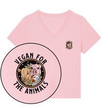 Vegan For The Animals Earthlings Women's V Neck T-Shirt - Vegan America