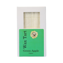 Green Apple Wax Tart shown in awhite box with an apple green label