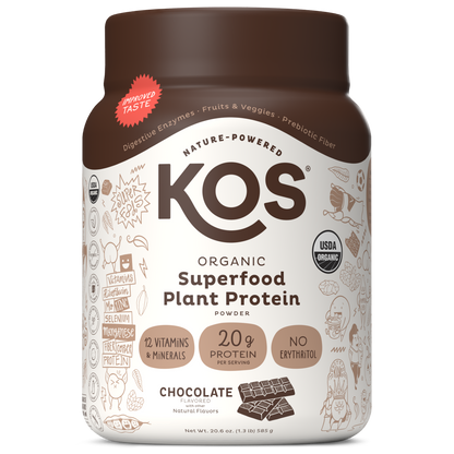 KOS Organic Plant Protein, Chocolate, 15 Servings