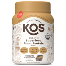 KOS Organic Plant Protein, Chocolate Peanut Butter, 15 Servings