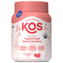 Organic Plant Based Protein Powder Strawberries & Cream Flavored, 15 Servings