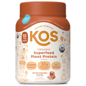 KOS Organic Plant Protein, Salted Caramel Coffee, 15 Servings - Vegan America