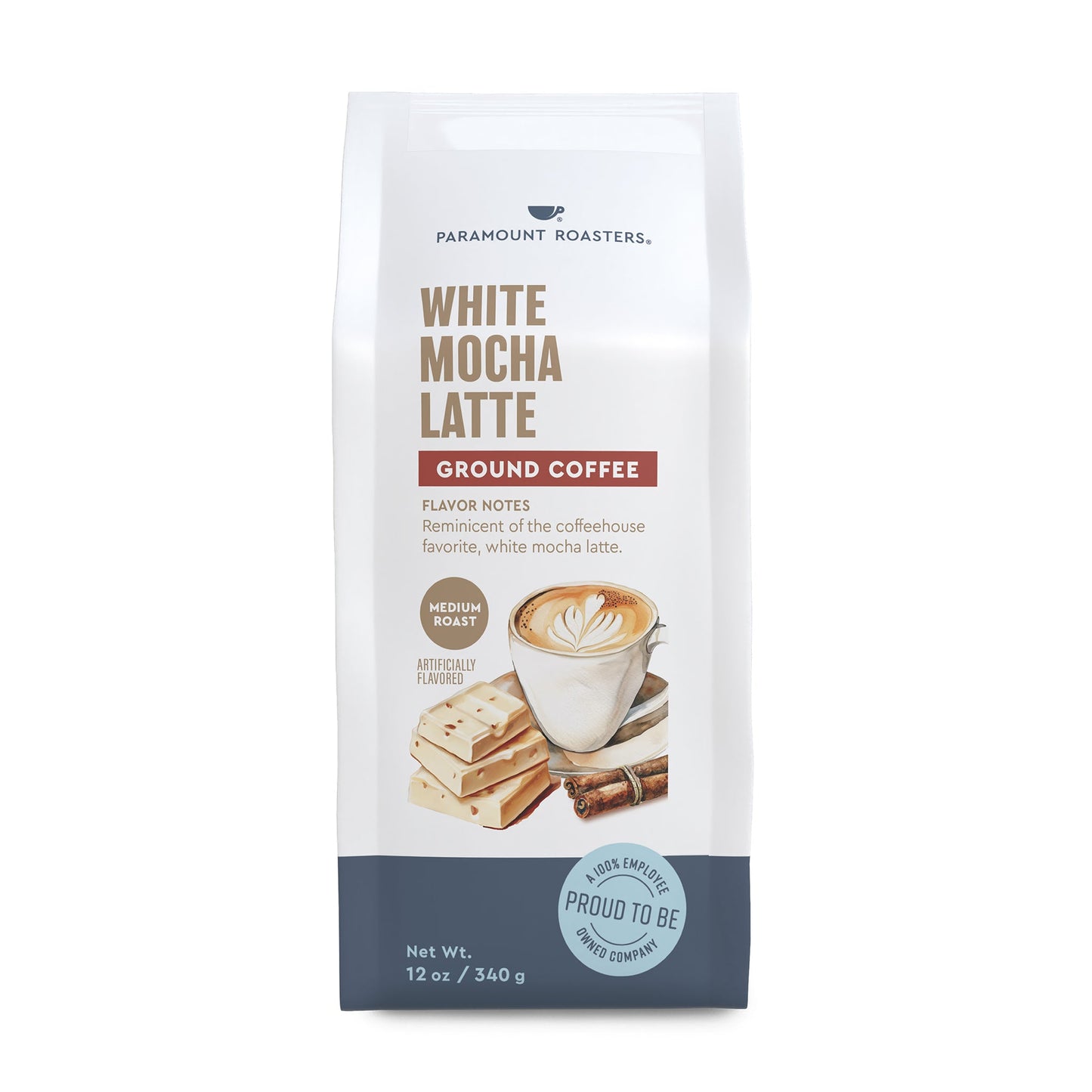 White Mocha Latte 12oz Flavored Ground Coffee