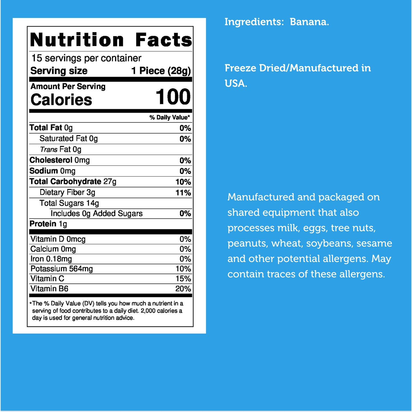 Freeze Dried Whole Bananas