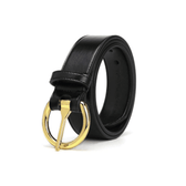 Women's Gold Ring Belt - Black (Size 28, 37, 40 left) - Vegan America