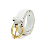 Women's Gold Ring Belt - White (Only Size 34 Left) - Vegan America