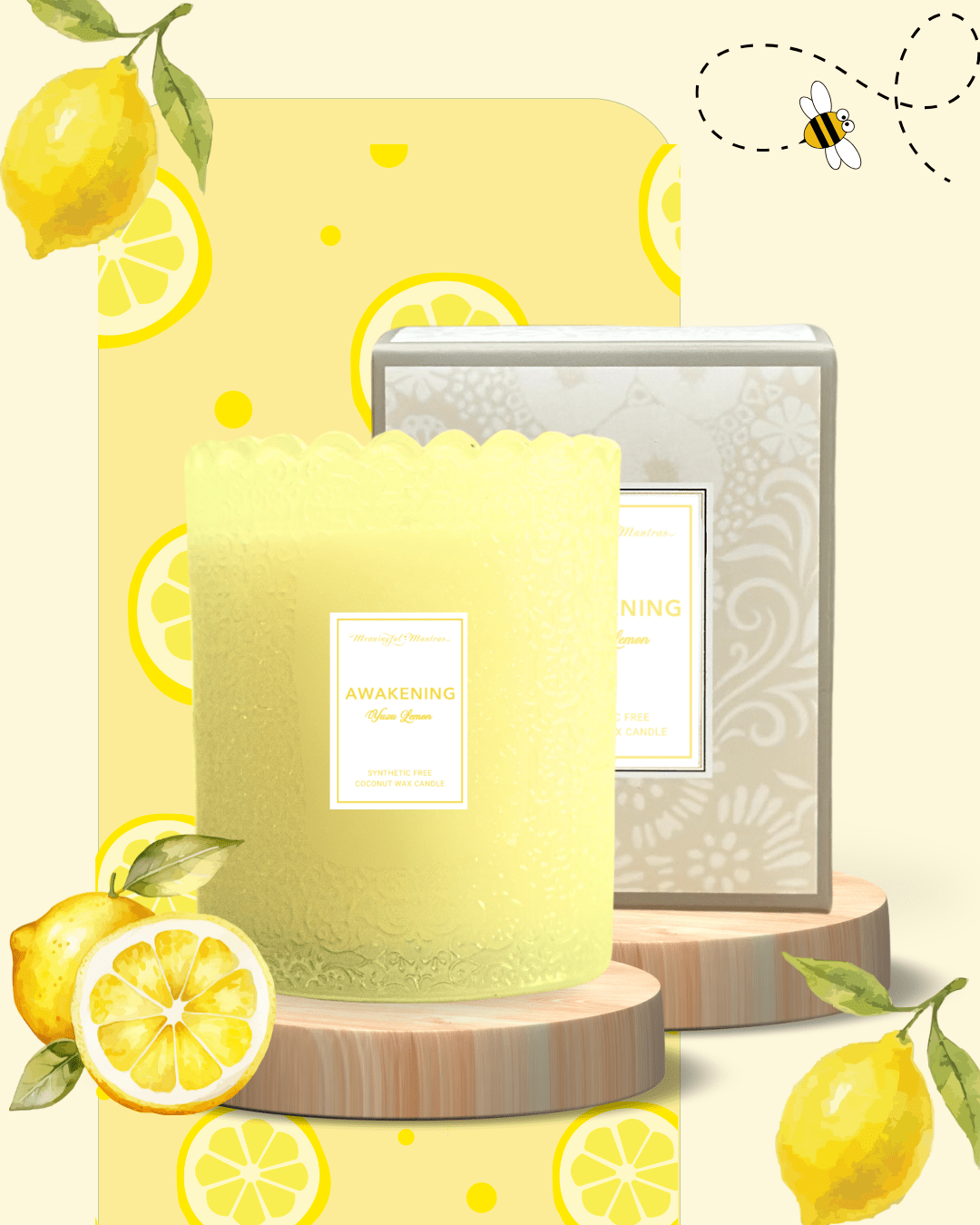 Yuzu Lemon Natural Candle 8oz Kaia Collection - Vegan America