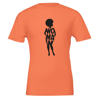 Curvy Woman Silhouette, 100% Cotton Premium Tshirt - Vegan America